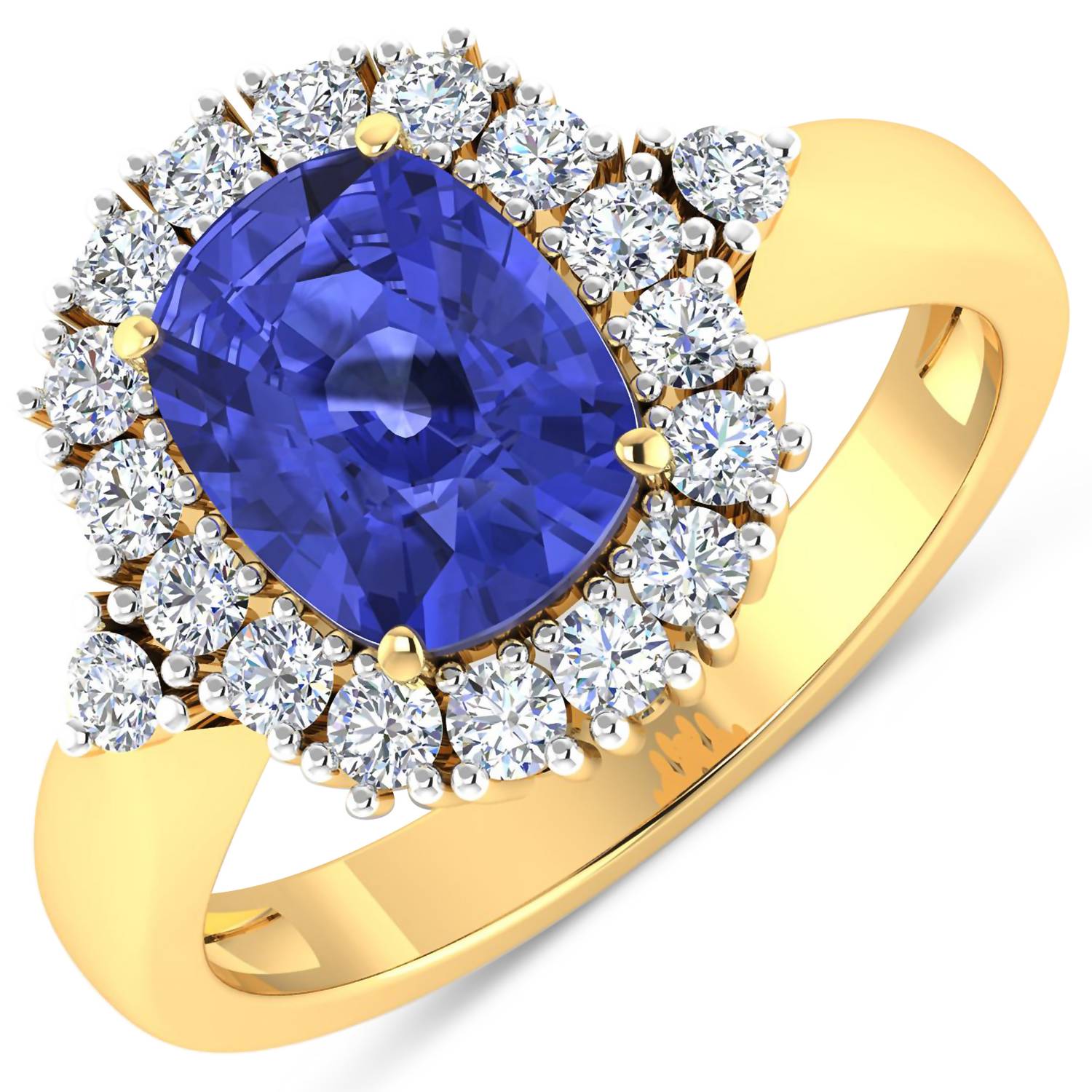 Diana M Jewels - Women's Cushion Natural Tanzanite Fashion Ring (2.64 Ct) - Signature