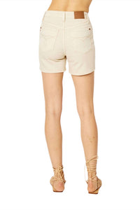 Judy Blue - HIGH WAIST GARMENT DYED EMBROIDERED DENIM SHORT