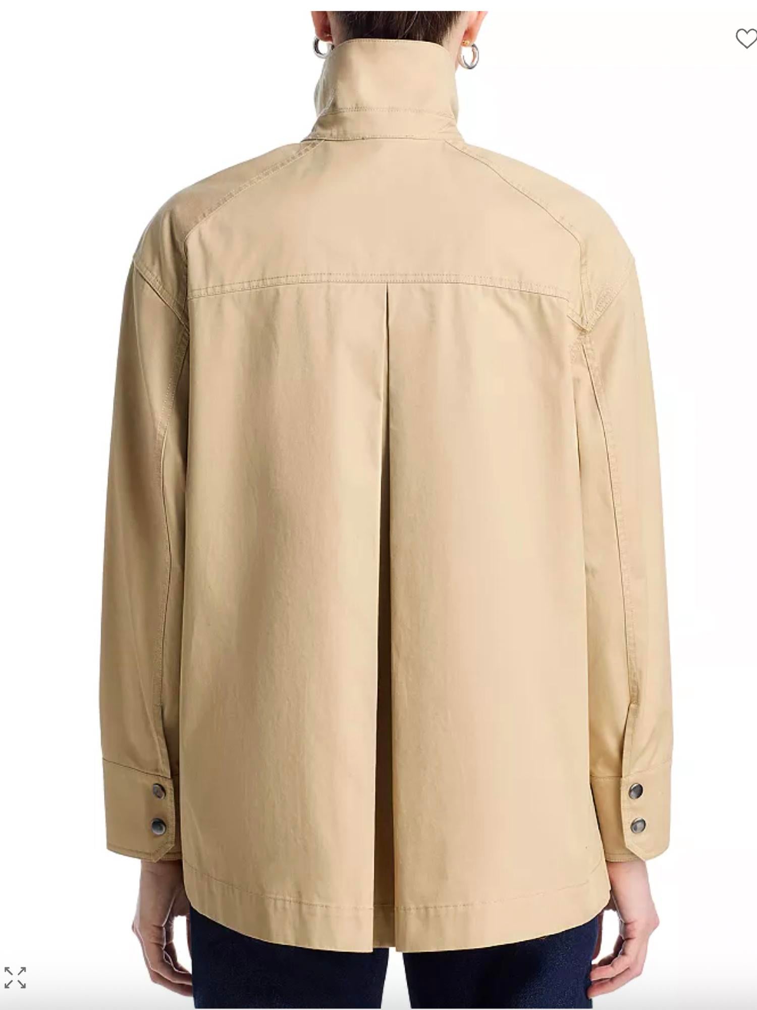 ATM Cotton Twill Utility Jacket in macadamia - women's jacket - alternate view