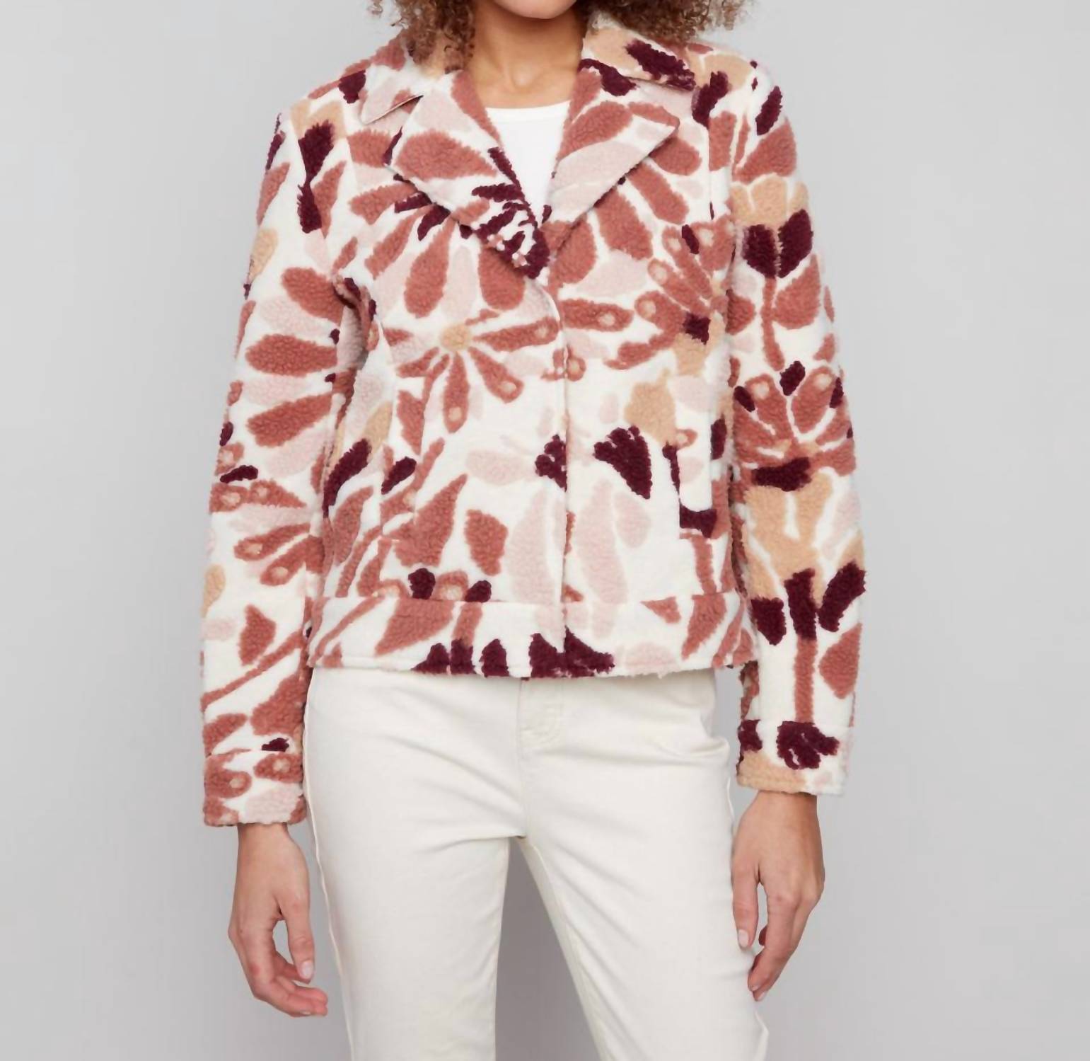 Charlie B - Sherpa Flocked Fleece Short Jacket