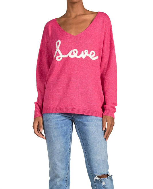 V-Neck "LOVE" Sweater