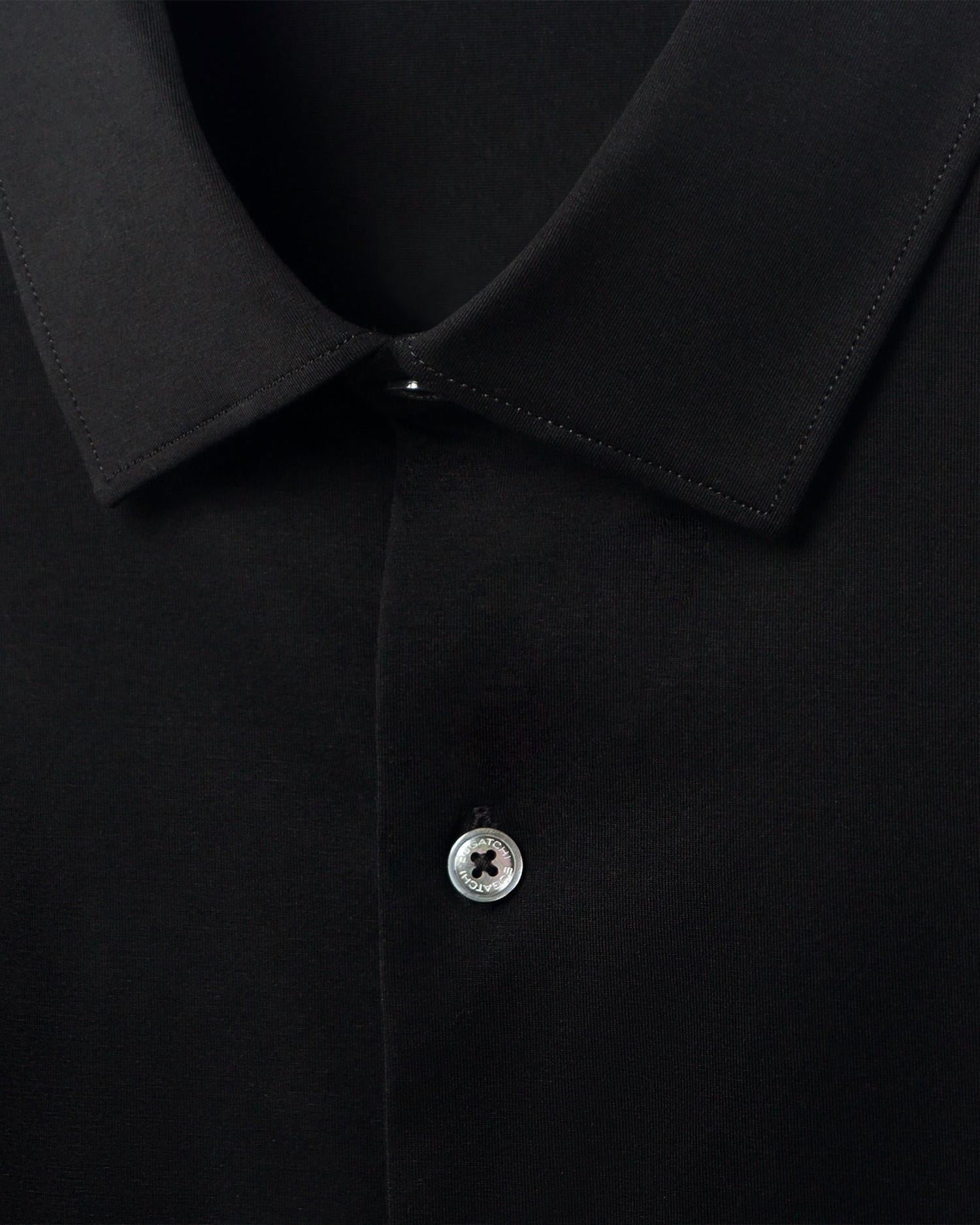 Bugatchi Uomo 8 Way Stretch Solid Shirt in black - men's shirt - view 4