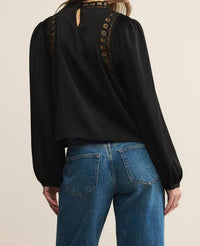 Z Supply - Silvana Mock Neck Embroidered Top