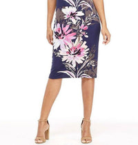 London Times - Floral Print Sheath Midi Dress