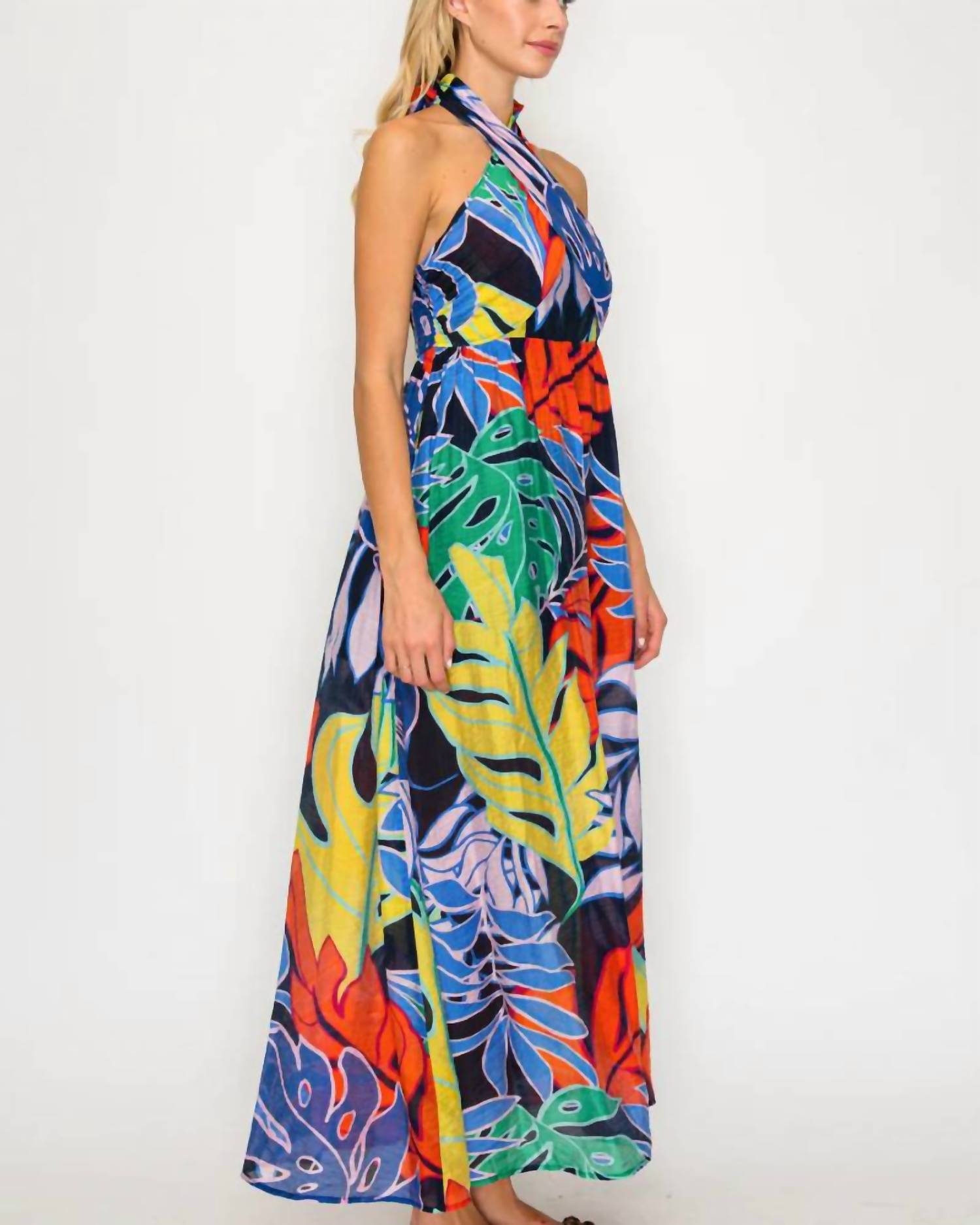 Meet Me In Santorini - Halter Maxi Dress
