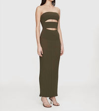 Christopher Esber - Slashed Knit Sunray Strapless Dress