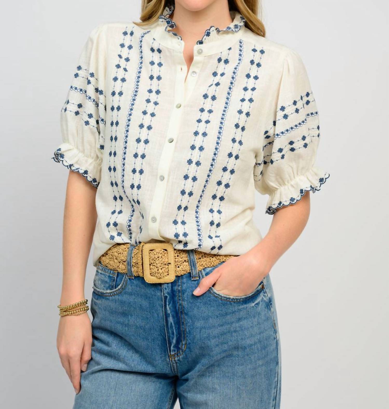Ivy Jane - Rows of Embroidery Top
