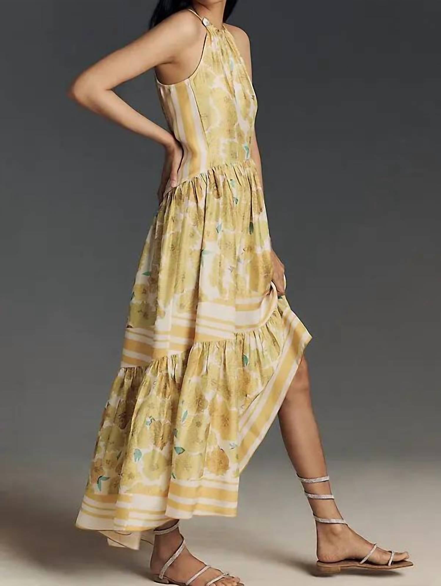 Hope for Flowers High Low Halter Maxi Dress in multicolor - women's dress - alternate view