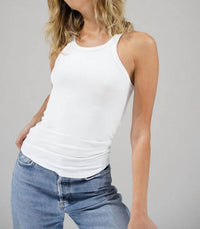 Lna - Skinny Racer Ribbed Tank Top