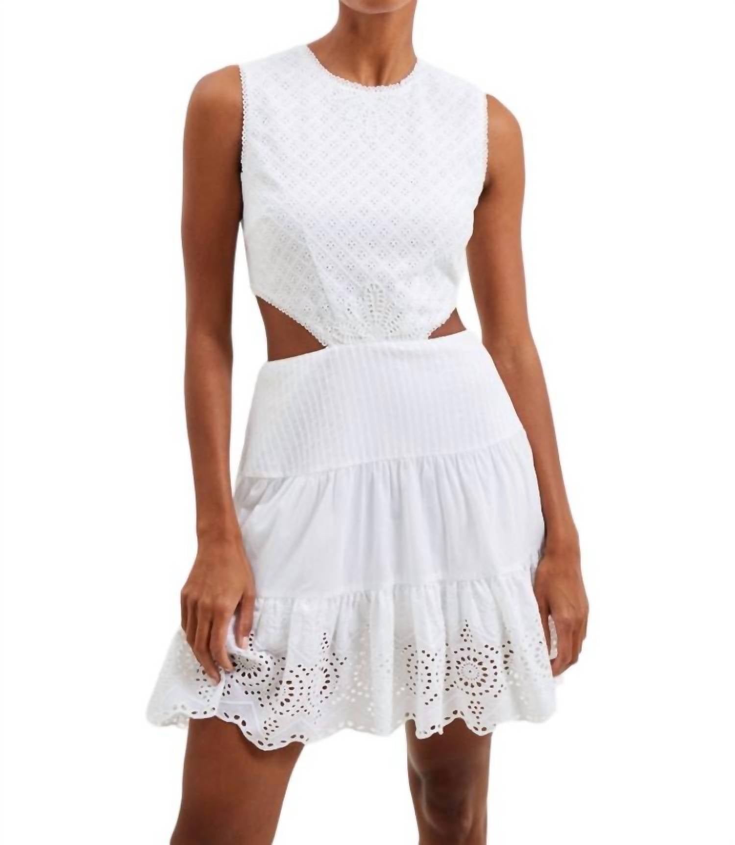 french connection cotton dress French Connection Alissa Embroidered Mini Shirt Dress