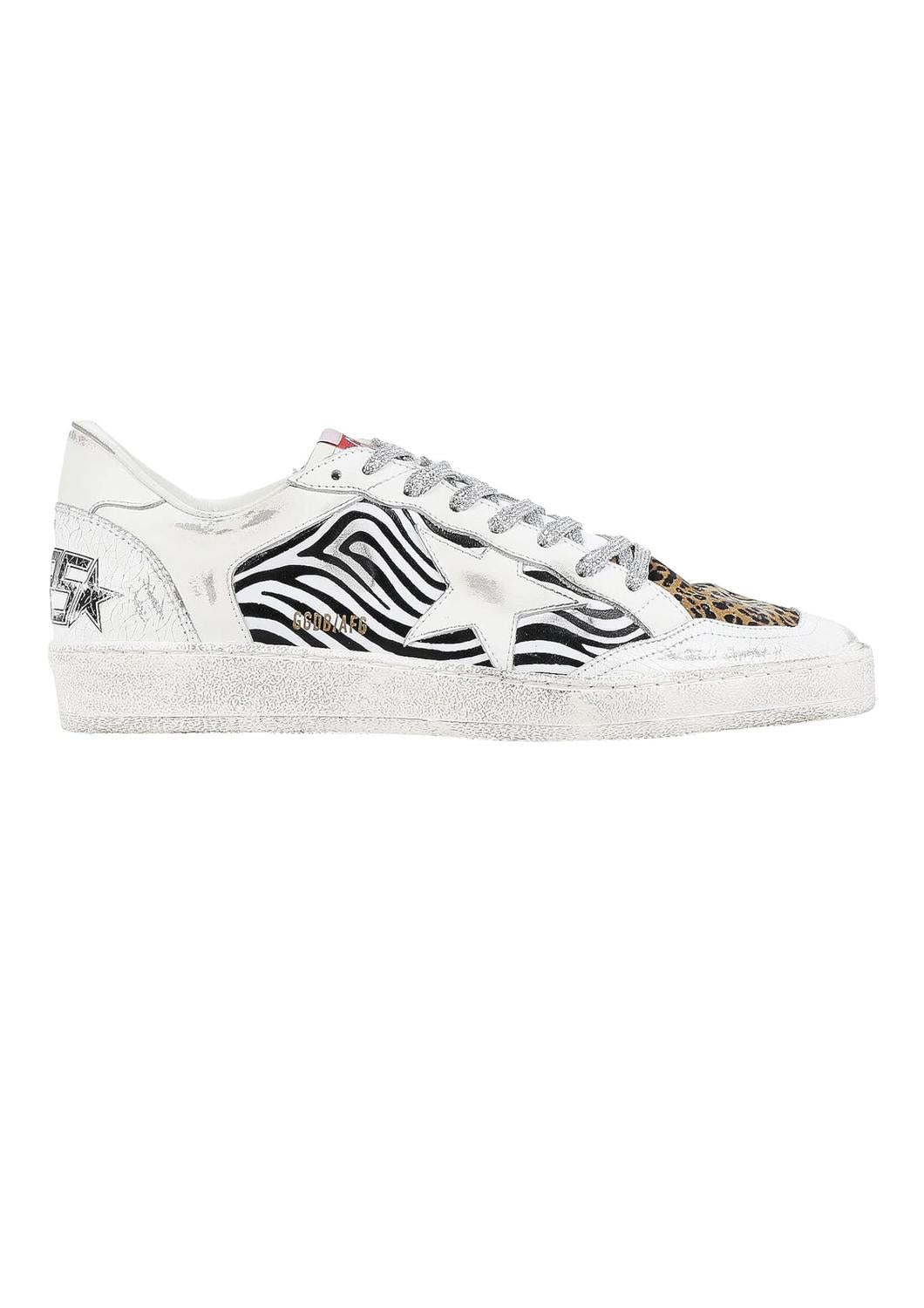 Golden Goose - Women's Ball Star Zebra Leather Shoes