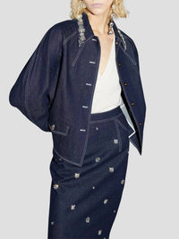 Huishan Zhang - Sonia Crystal-Embellished Denim Skirt