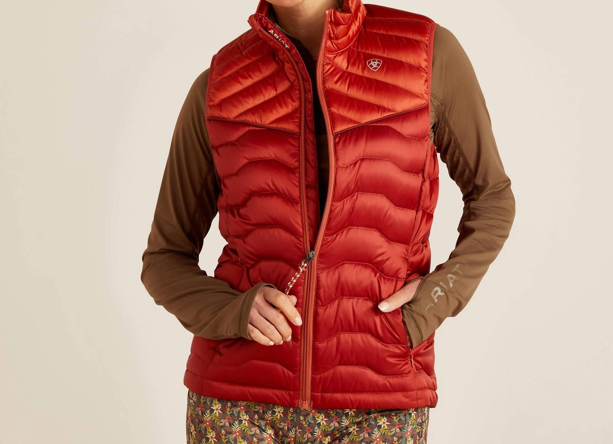 ARIAT Ideal Down Vest in iridescent red - women's jacket