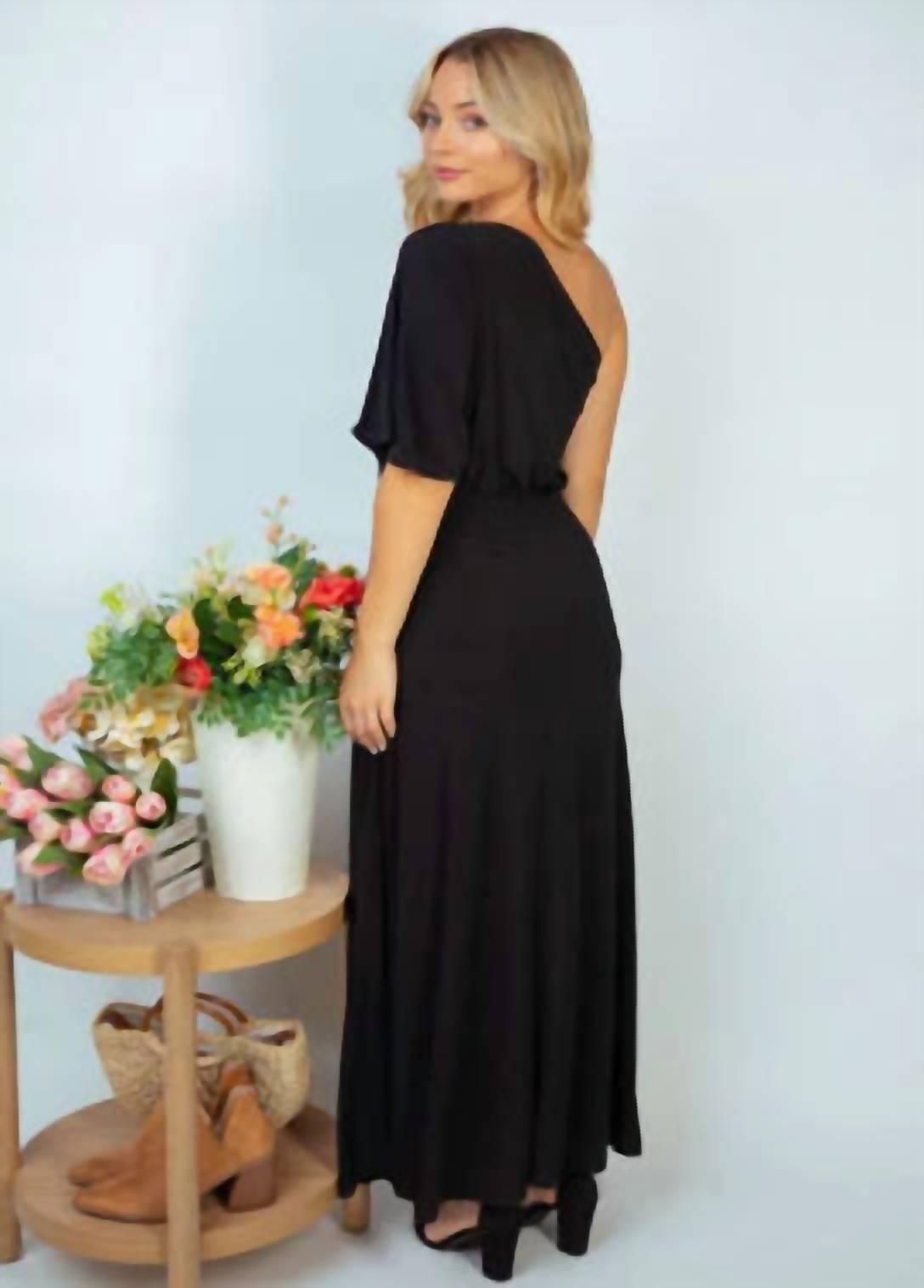 White Birch - Nadine One Shoulder Maxi Dress