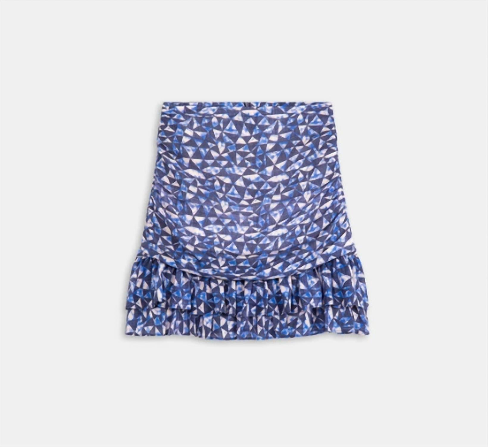 Suncoo Fancy Graphic Print Mini Skirt in blue multi - women's skirt - alternate view