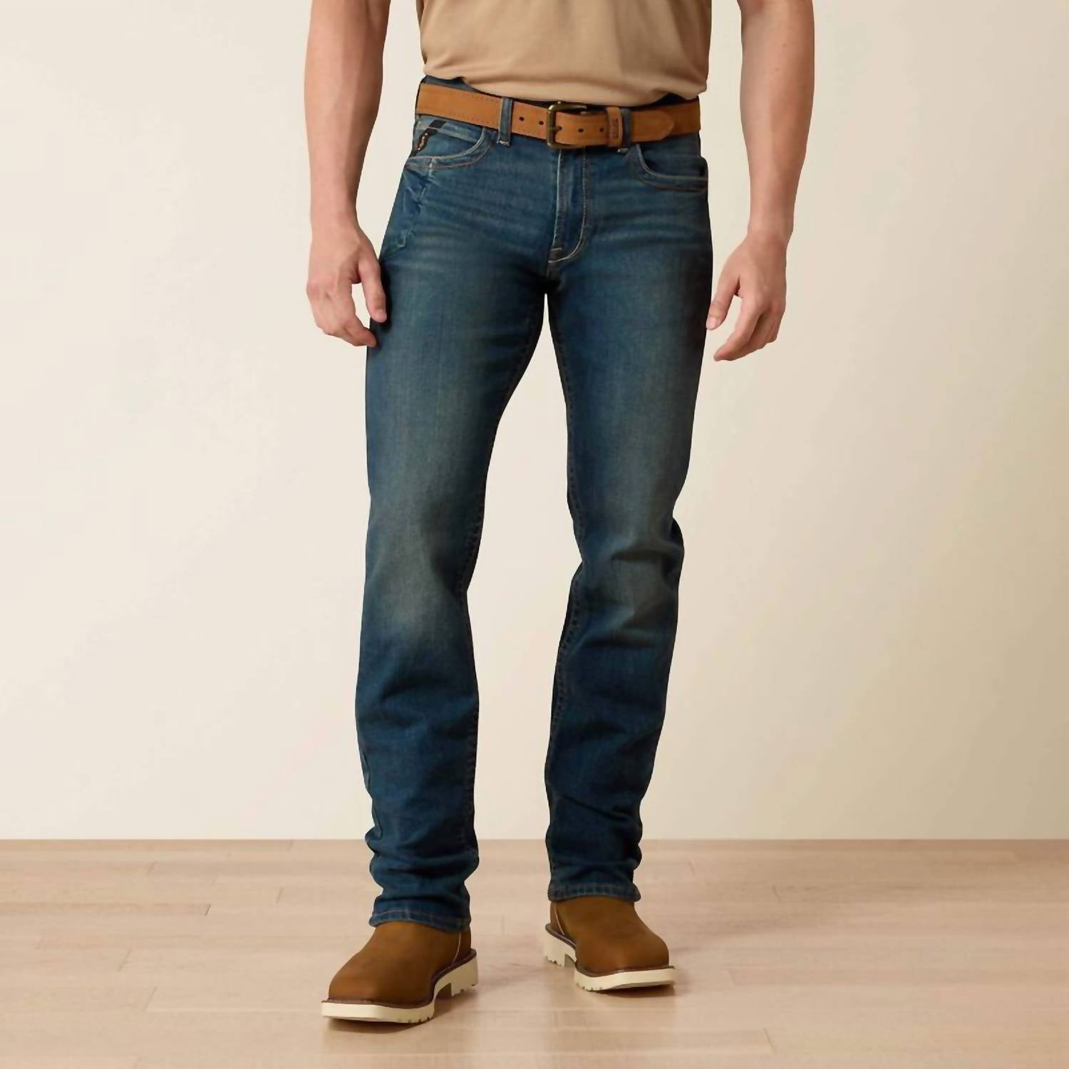 ARIAT Rebar M5 Straight Durastretch Edge Stackable Straight Leg Jeans in ironside - men's jeans - alternate view