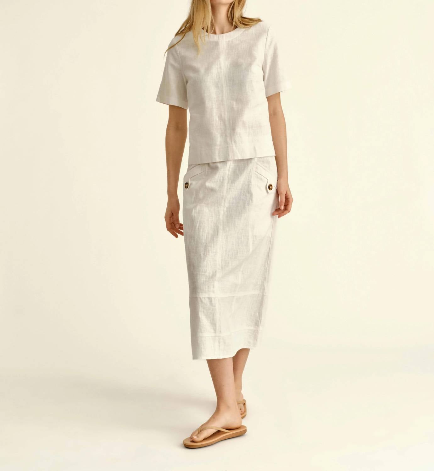Cartolina Nantucket - Alice Button Midi Skirt