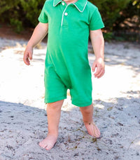 Maddie & Connor Co. - Baby Boy Cotton Blend Piping Romper