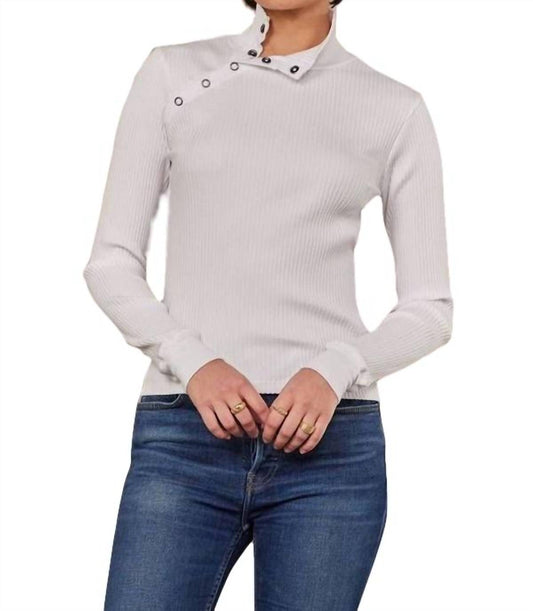 ANDRE LONG SLEEVE SNAP TURTLENECK TOP