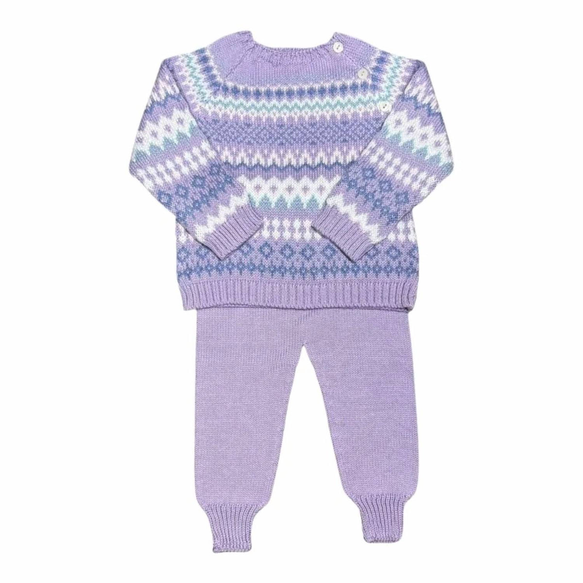 Mi Lucero - Girl's Fair Isle Knit Sweater Set