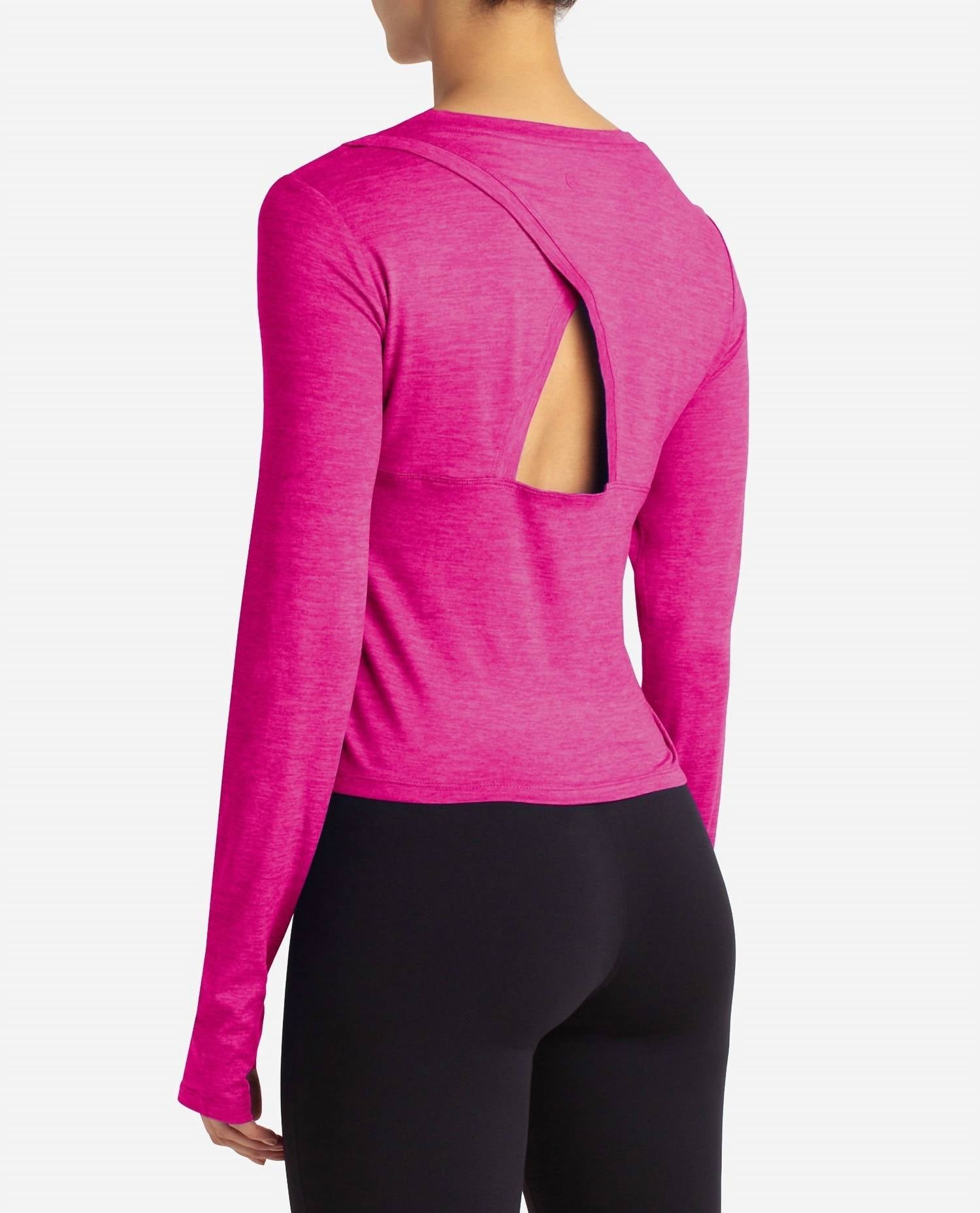 Danskin - Cutout Cropped Long Sleeve Tee