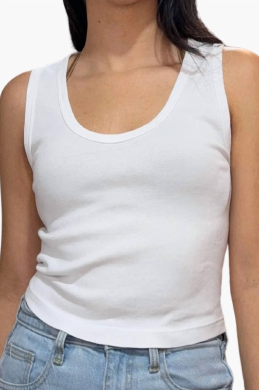 Enza Costa - Supima Baby Rib Cropped Fitted U Tank