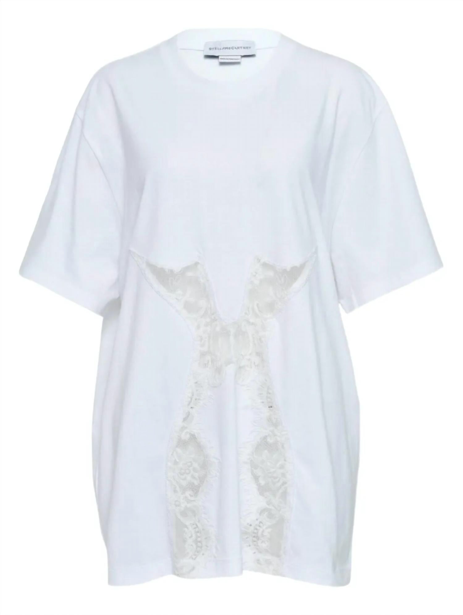 Stella McCartney Women's Lace T-shirt in white - women's t-shirt