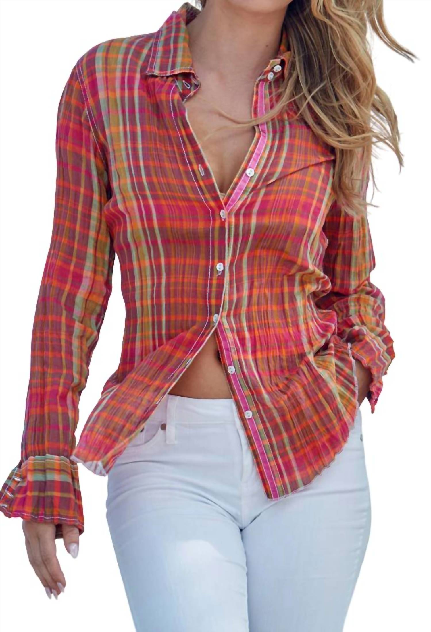 Cino - Madres Plaid Cotton Blouse
