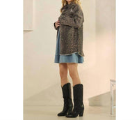 Veveret - Printed Rhinestone Denim Jacket