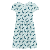 Kickee - Girl's Flutter Sleeve Twirl Dress With Pockets Fresh Air Frisbee Labs