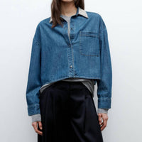 Twp - My Ex's Denim Jacket With Crystal Collar