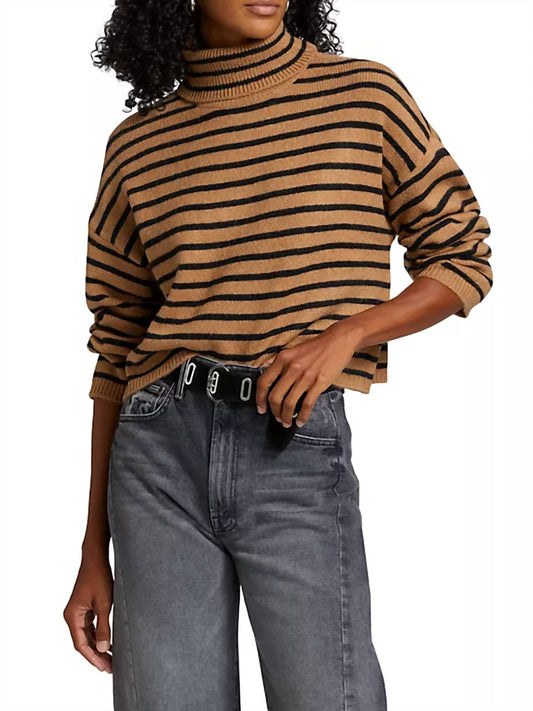 Design History - Striped Boxy Turtleneck Sweater