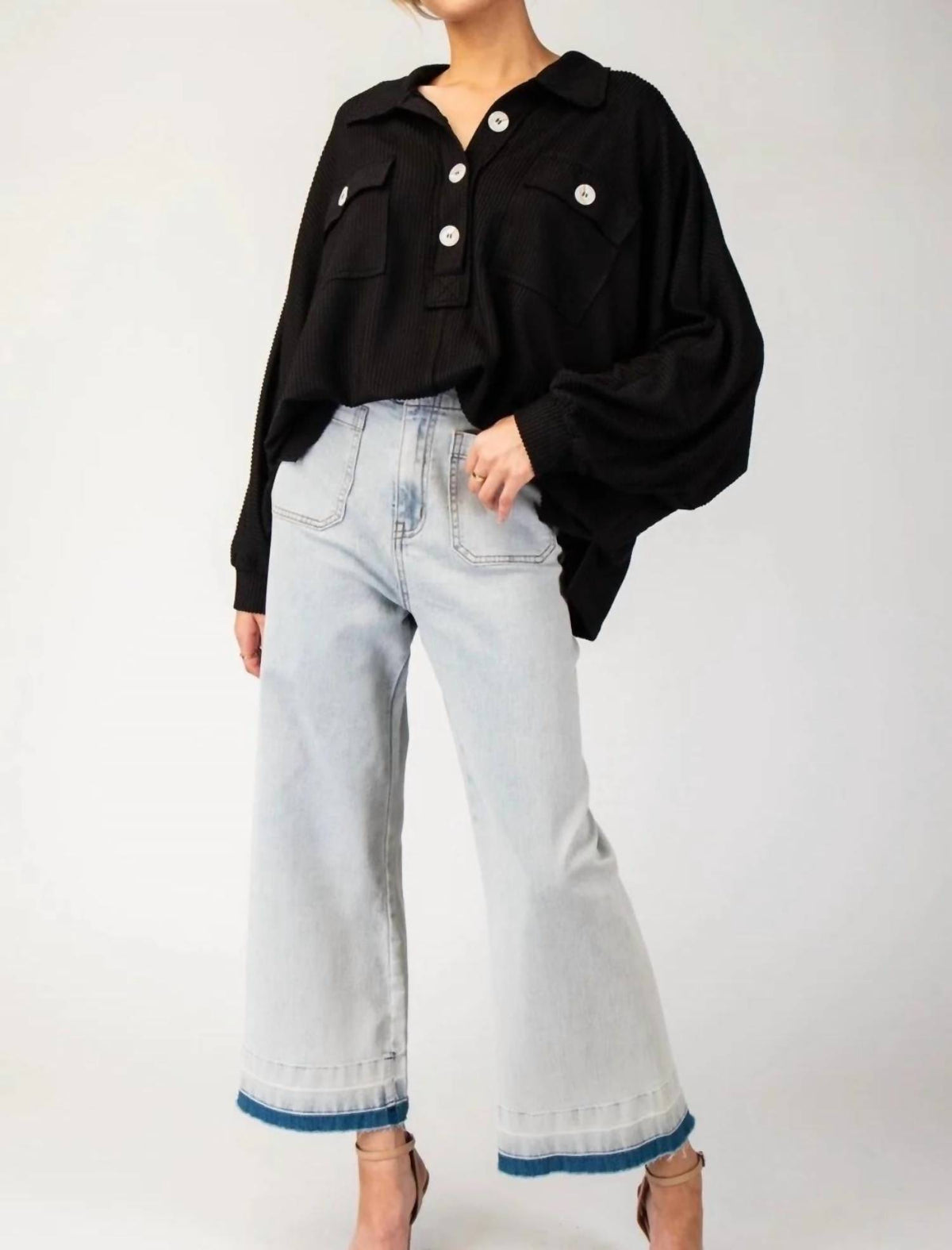 Ee:Some - Women's Textured Loose Fit Top