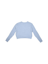 8apart Junior Women's Maisie Cable Cardigan in light blue - women's cardigan - detail view