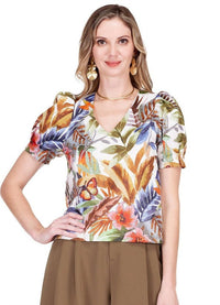 Jade - V-neck Puff Sleeve Top