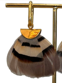 Federika Padula - Women's Oval Huggies Latte Earrings
