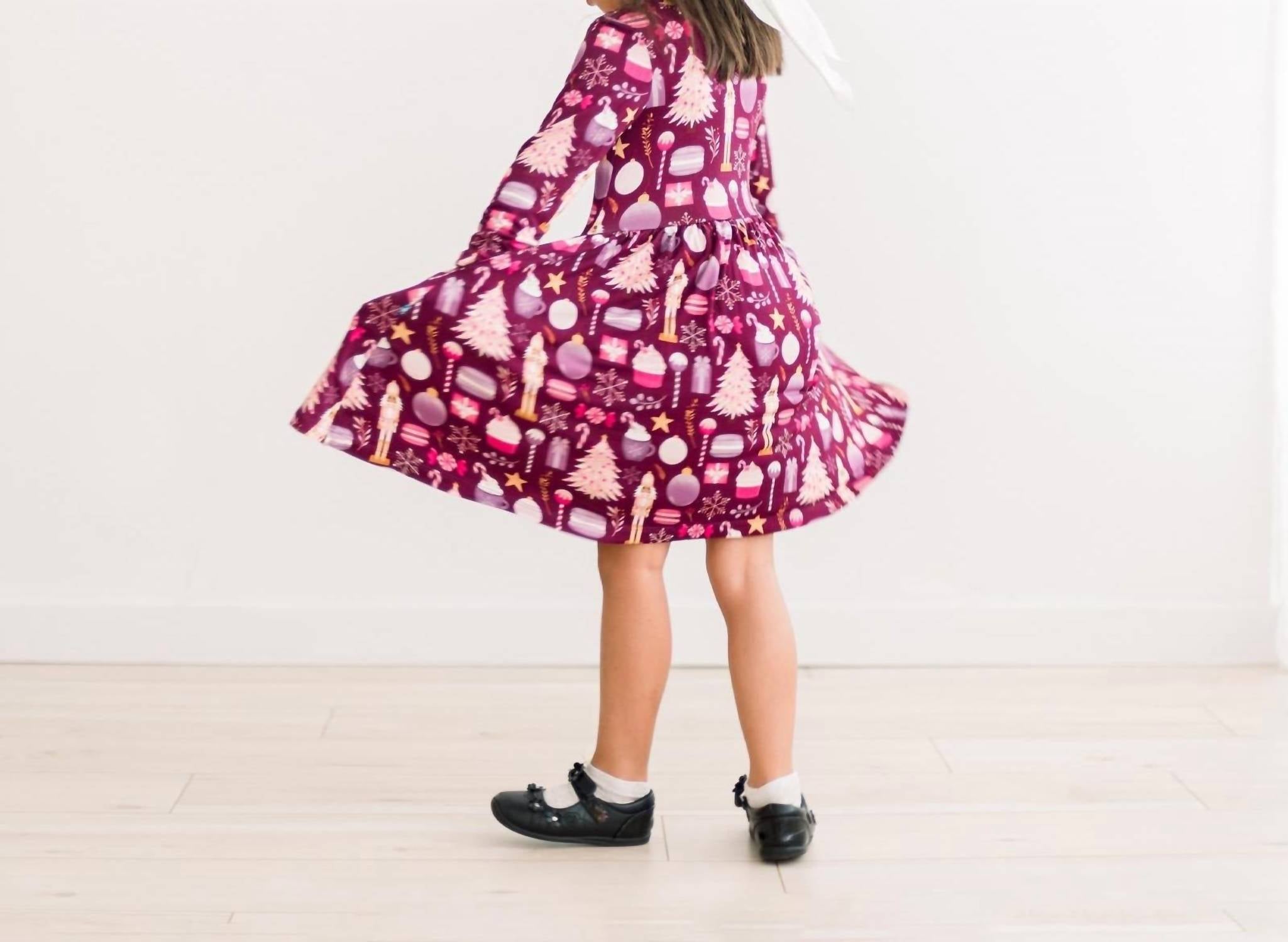 Kickee - Long Sleeve Twirl Dress With Pockets
