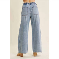 In February - Ease And Grace Washed Oversized Wide Leg Denim Jeans