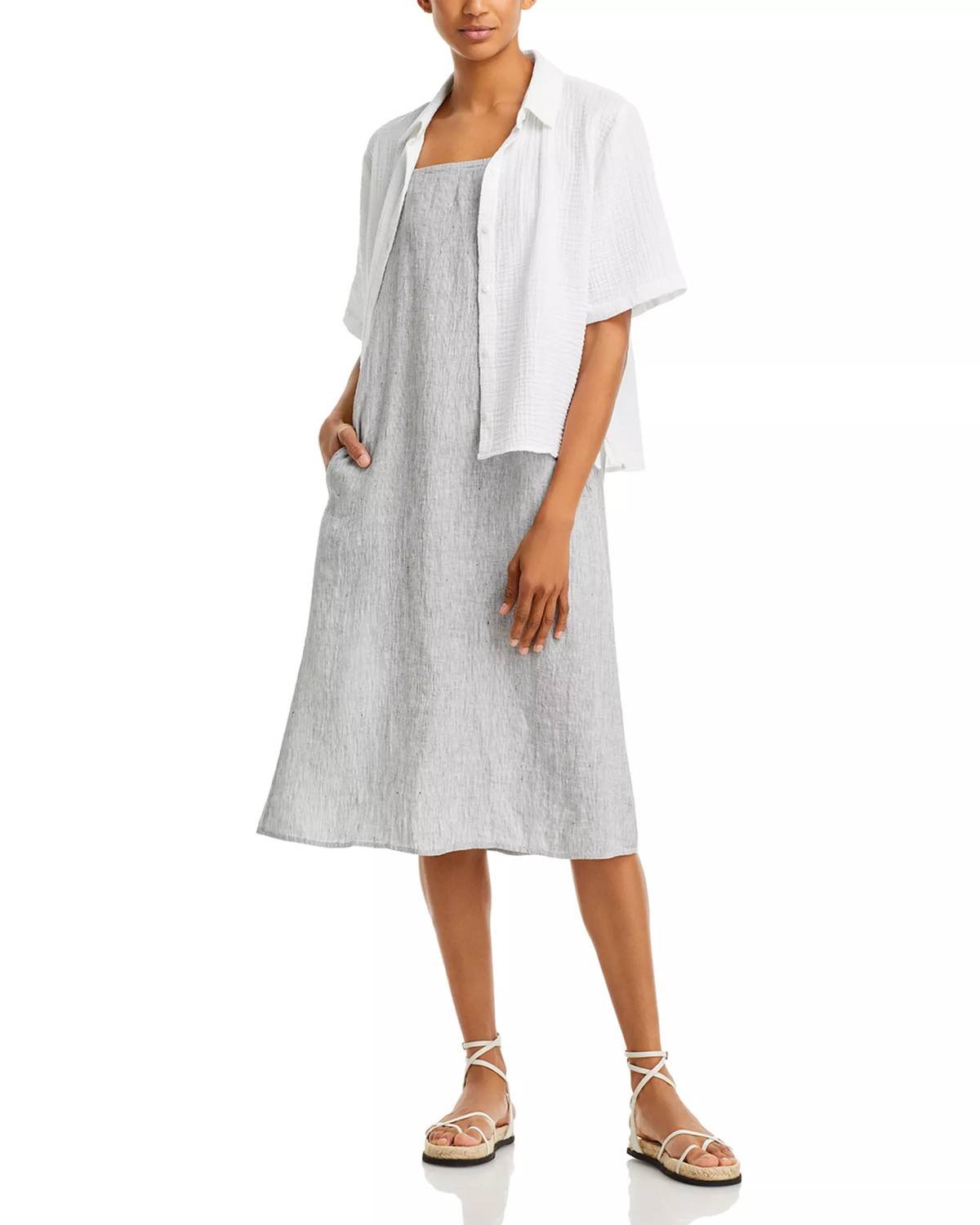 Eileen Fisher - Square Neck Linen Dress