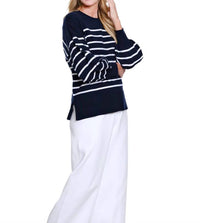 Multiples - Drop Shoulder Crewneck Sweater Top