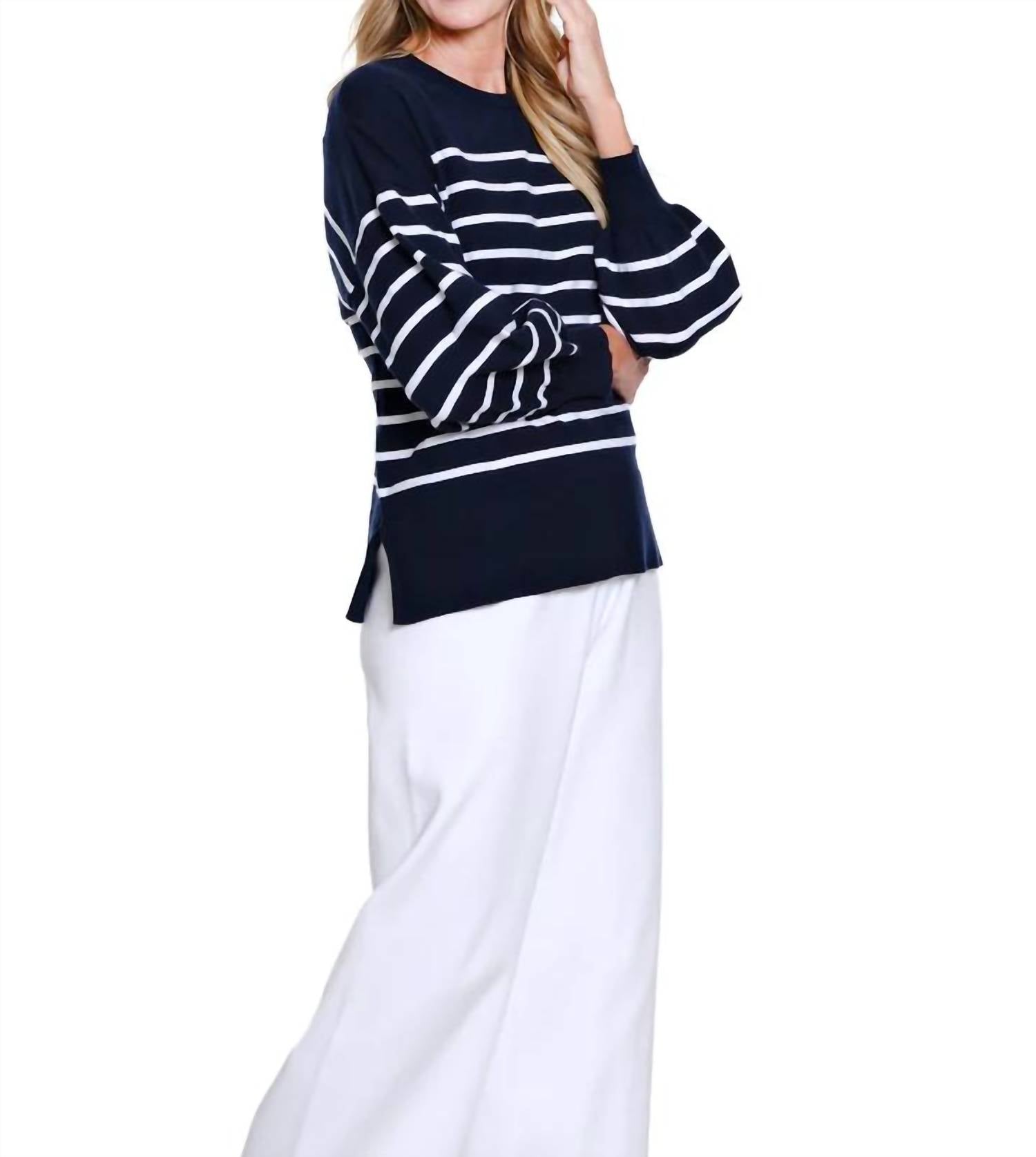 Multiples - Drop Shoulder Crewneck Sweater Top