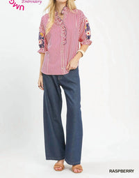 Umgee - Floral Embroidered Top
