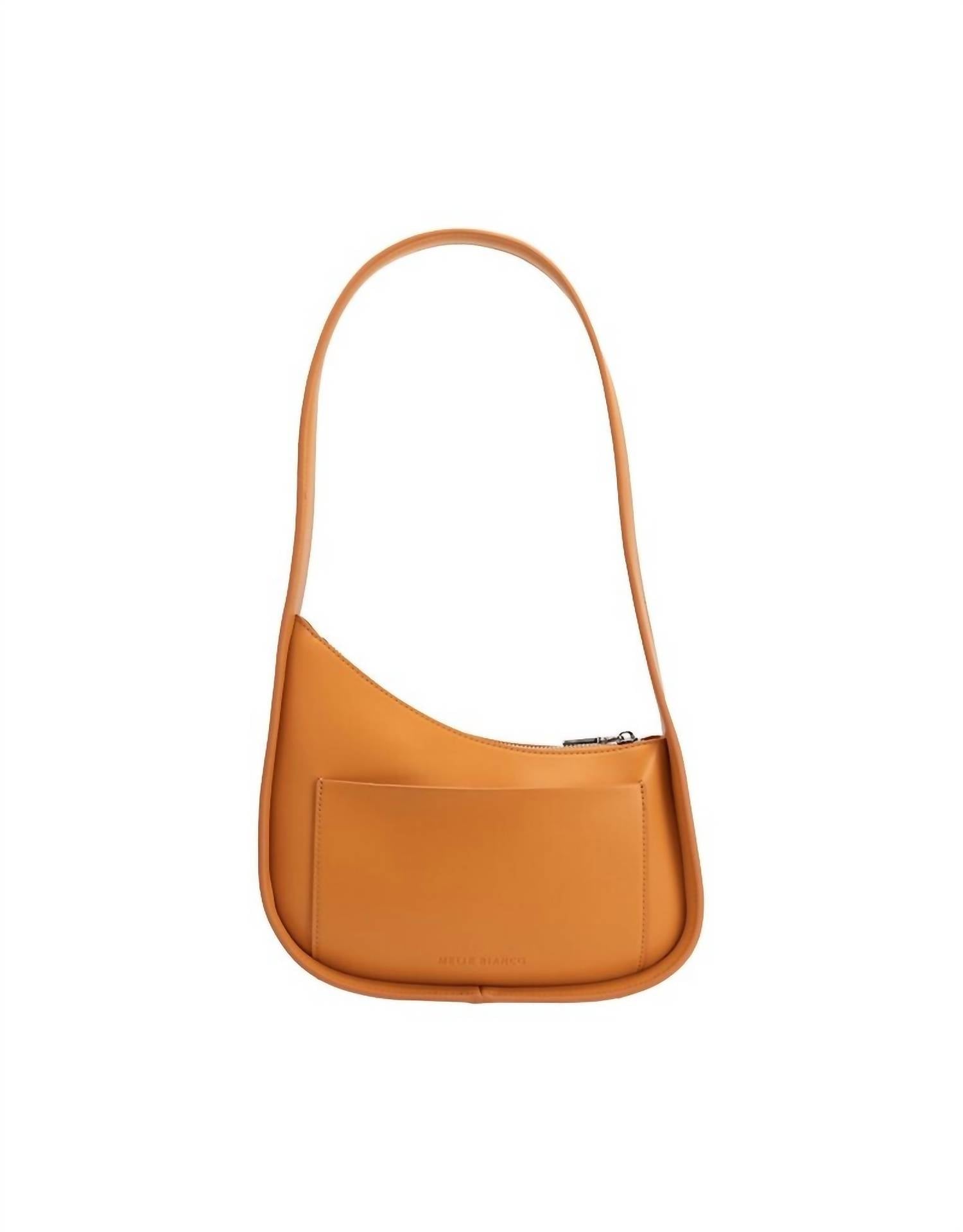 Melie Bianco Women's Willow Recycled Vegan Shoulder Bag in orange - women's bag - detail view