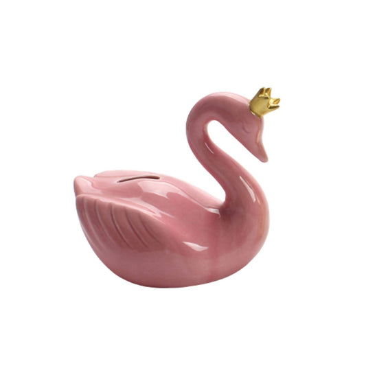 Creative Gifts International - Ceramic Swan with Crown Bank