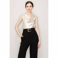 Ina Fashion - Satin Cowl neck halter top