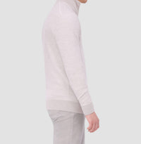 Bugatchi Uomo Men's Half Zip Sweater in willow - men's shirt - alternate view