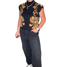 Entro - Floral Knit Pullover Sweater Top