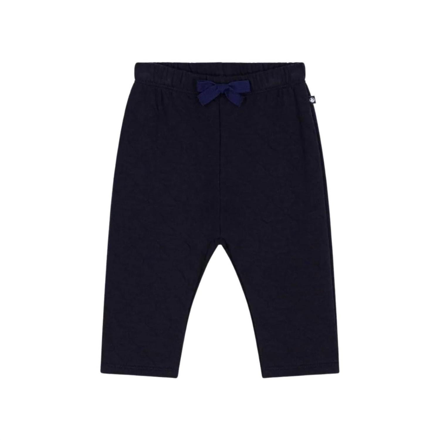 Petit Bateau Boy's Knitted Quilted Pants in navy - kids' joggers