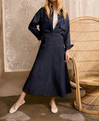 Oui Women's A-line Skirt in raw denim - women's skirt - view 5