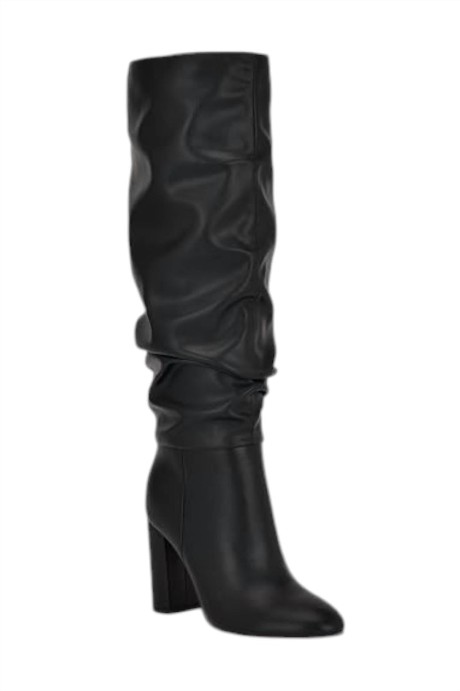 Nine West Women's Magnett Block Smooth Knee High Boots in black - women's shoe